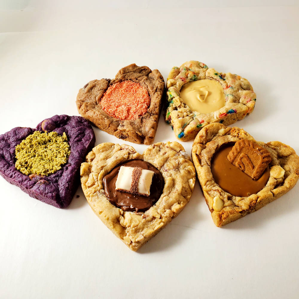 Heart Shaped Big Cookies Edmonton Cookies by Liam Home Bakery Angle