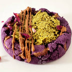 Ube Pistachio Crunch cookie with crispy pistachio knafeh and chocolate drizzle – Cookies By Liam Edmonton