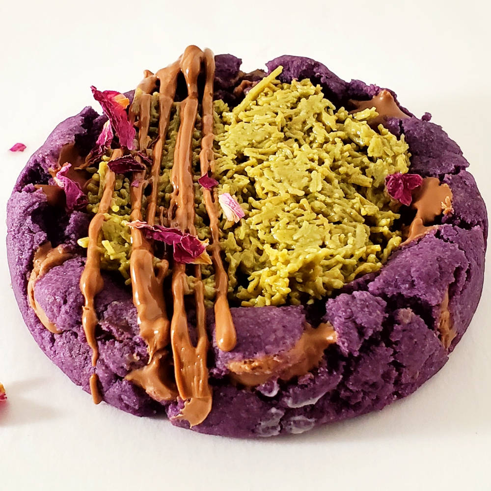 Ube Pistachio Crunch Deep Dish Cookie Edmonton Cookies By Liam Angle