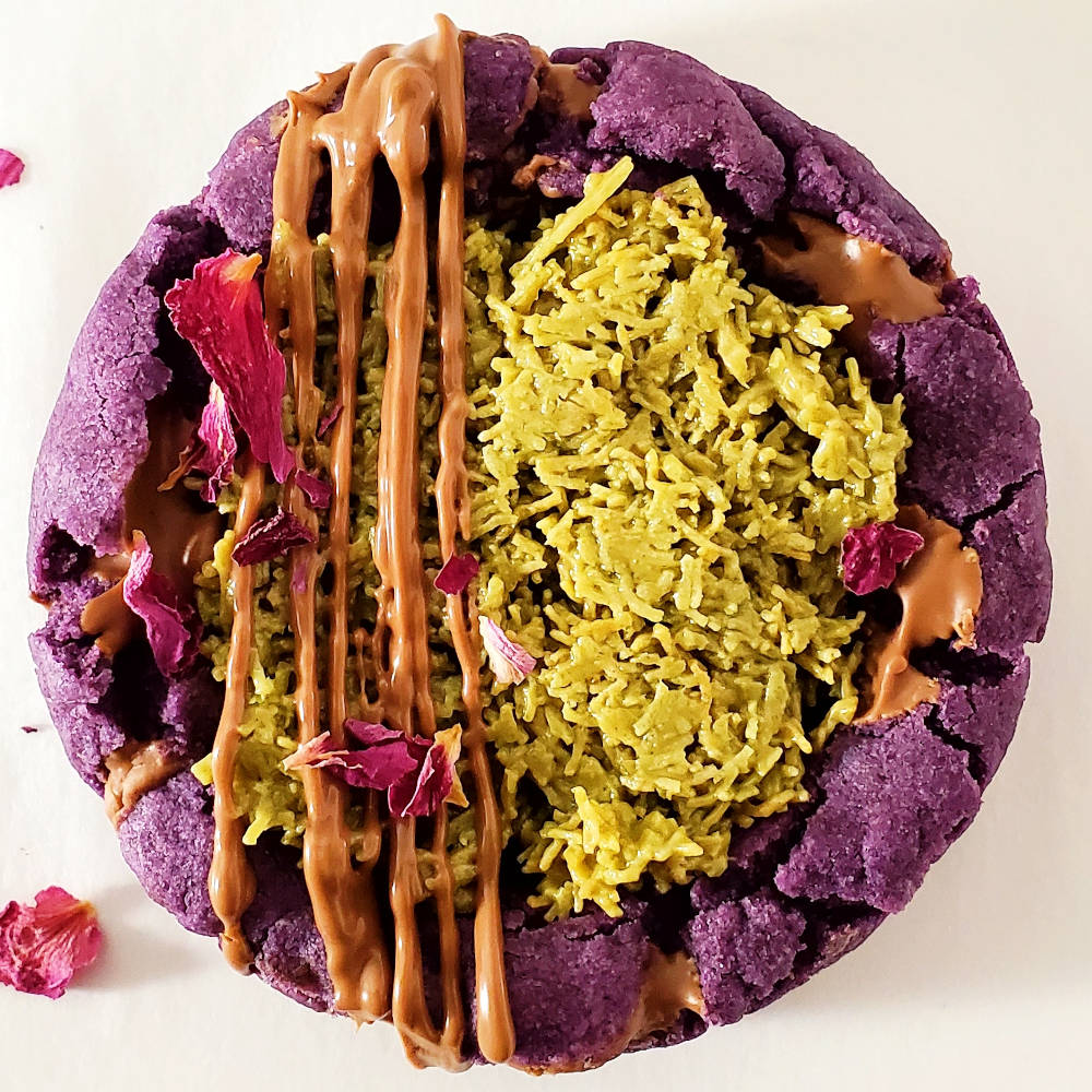 Ube Pistachio Crunch Deep Dish Cookie Edmonton Cookies By Liam Top